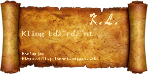 Kling Lóránt névjegykártya